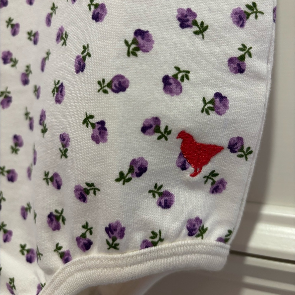 NWT Pink Chicken NY Baby Girls Organic Sweatshirt Bubble Tiny Purple Roses 18-24 - Picture 2 of 6
